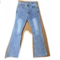 DAZY shein フレア　デニム　ジーンズ　韓国　ブルー　M