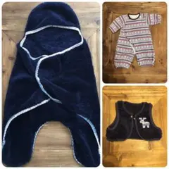 3点セット おくるみ ロンパース ベスト