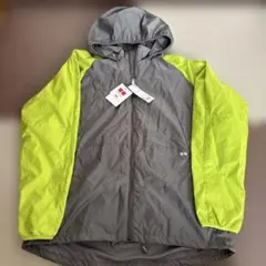 【新品未使用】ユニクロ ウォームアップ ジャケット フード付き グレー 黄色
