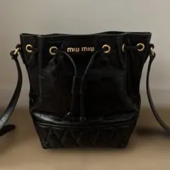 miu miu♡巾着型ショルダーバッグ 旧ロゴ - メルカリ