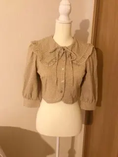 【ZARA】ビッグフリルカラーショート丈ブラウス