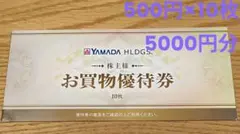 ヤマダ電機　株主様　お買物優待券　5000円分