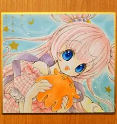 手描きイラスト★オリジナル★ アナログイラスト　色紙サイズ