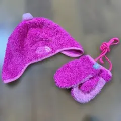 ノースフェイス　耳当て付き帽子とミトンのセット