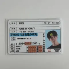 ONE Ｎ’ ONLY REI 推し免許証 トレカ