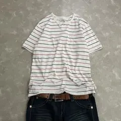 OLD Eddie Bauer striped henry neck s/s