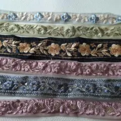 刺繍リボン 6種セット 花柄 ハンドメイド素材