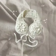 イヤーマフ　オフホワイト｜ハンドメイド　毛糸　かぎ針編み　耳あて