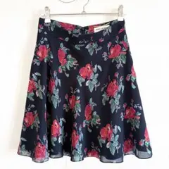【1回使用】超美品❤︎SAINT LAURENT 花柄フレアミニスカート 36のサムネイル