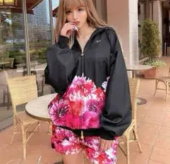 花柄ジップアップスウェットセットアップ　rady リゾフラ