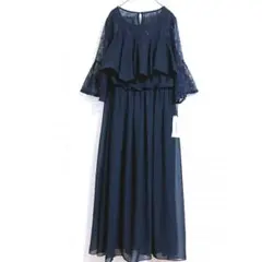 trattoria 新品 L レース シフォン ロングワンピース 結婚式