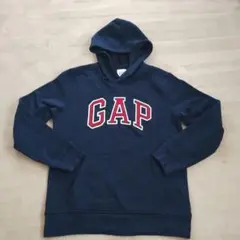 GAP ネイビー ロゴフード付きパーカー