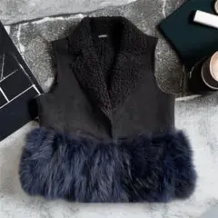 美品♡LAMIA リアルファー　毛皮部分あり　ジレ　ベスト
