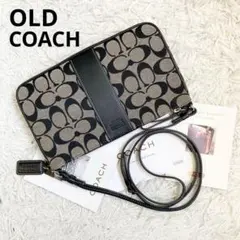 未使用級 黒 vintage coach old black クロスボディ