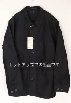 無印良品 モールスキンカバーオール×ワークパンツ セットアップ 黒M