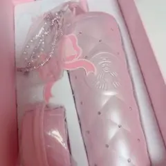 中国スターバックス　ステンレスタンブラー　ラインストーン　バレンタイン　チャーム