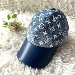 【極美品】ルイヴィトン ベースボールキャップ 帽子 モノグラム デニム