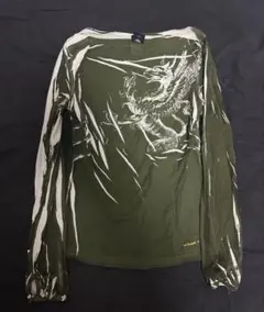 DIESEL ドラゴン和柄プリント長袖Tシャツ S