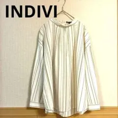 INDIVI【13】大きいサイズ ジオメトリック柄 ブラウス 幾何学 