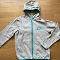 NIKE ナイキ 90s フルジップパーカー グレー/ターコイズパイピング ロゴ