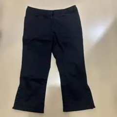 ブラック カジュアル クロップド パンツ スタッズ装飾のサムネイル