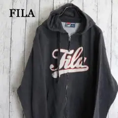 Fila フィラ 立体パイル生地ロゴ刺繍 ジップアップ スウェットパーカー