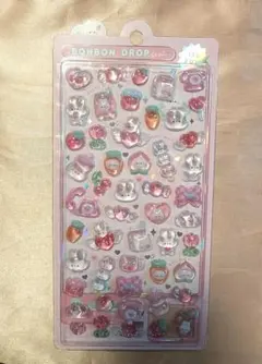 ボンボンドロップシール　ももいろボンボン　うさぎ