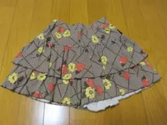 花柄フリルキュロットスカート 130 140 昭和レトロ柄