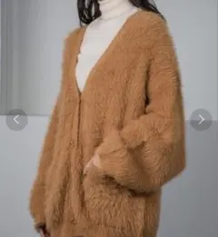 shaggy over size cardigan Amiur エミレ