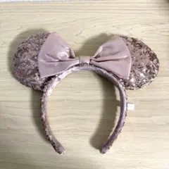 ディズニー カチューシャ ピンクゴールド スパンコール