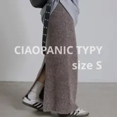 CIAOPANIC TYPY 2WAY ラメニットジップスカート ブラウン S