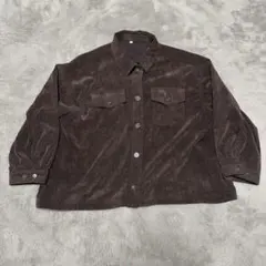 コーデュロイ ブラウン シャツ
