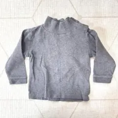 無印良品 グレー タートルネック 長袖Tシャツ 90cm