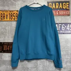 Ｋ*o様 Champion スウェット トレーナー 水色 M ワンポイント Cロ