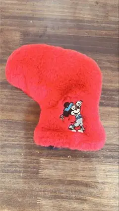 ミッキーマウス 赤 フリース ヘッドカバー