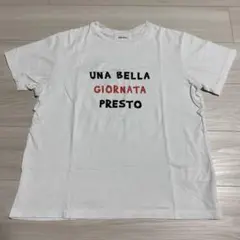 ミラオーウェン Tシャツ カットソー ホワイト ロゴ