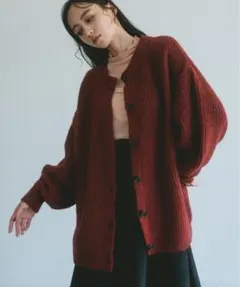 VANNIE U ミックスオーバーニットカーディガン