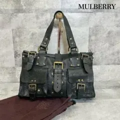 MULBERRY レザー ハンドバッグ　黒　 RG729のサムネイル