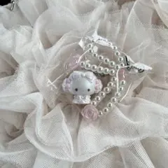 こぎみゅん　サンリオ　シークレットストラップ　ホワイトフリルデザイン　リボン