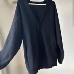GU 黒　メンズカーディガン Lサイズ　レディースだとたっぷりLLサイズ