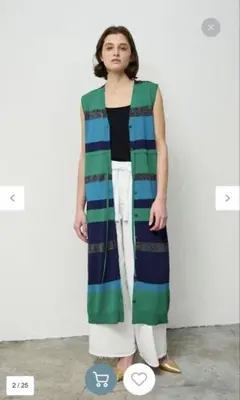 ニットボーダーマルチニットジレ【掲載本日まで】