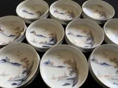 有田焼 伊万里焼 古伊万里 金彩 色絵 小鉢10客 管理A3519