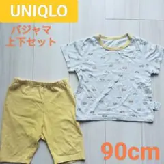 UNIQLO 車柄 パジャマ 上下セット 90cm　黄色　半袖　半ズボン