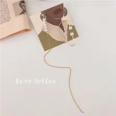 5連パールチェーンピアス イヤーカフ2点set イヤリング 上品 高見え