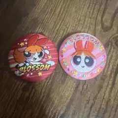 パワーパフガールズ　刺繍缶バッジ　ブロッサム　2個セット