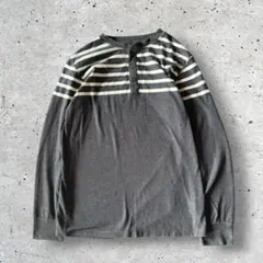 【00s】GAP ボーダー　ヘンリーネック　ロンT y2k