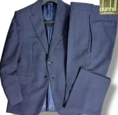 美品 デペトリロ Napoli モヘヤミックス ソリッドスーツ ネイビー 44