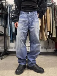 バレンシアガ デニム転写ワイドルーズロングパンツ バレンシアガ デニム転写ワイドルーズロングパンツXXS