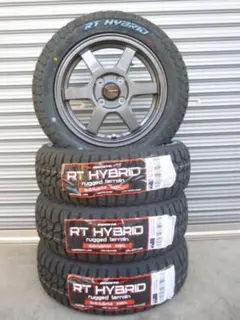 送料込☆S6ガンメタ+モンスタRT☆155/65R14☆エブリー・ハイゼットのサムネイル