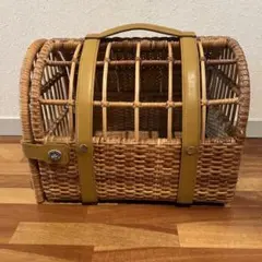 ラタン製アーチ型ペットキャリーバッグ